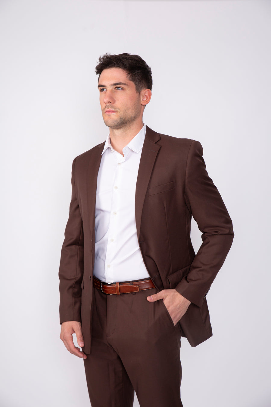 Traje Slim Fit Dos Piezas Café